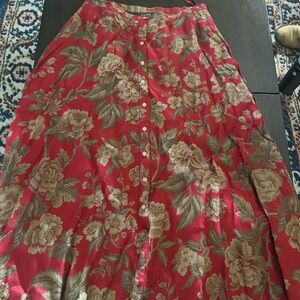 Ralph Lauren red floral skirt